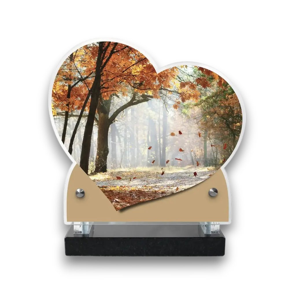 Plaque altuglas double cœur 18x19cm - Paysage nature 2126