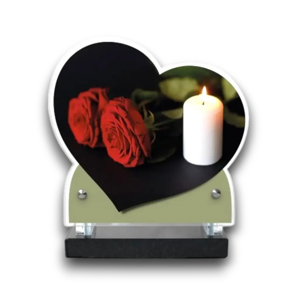 Plaque altuglas double cœur 18x19cm - Symbolique sprituel religion 1514