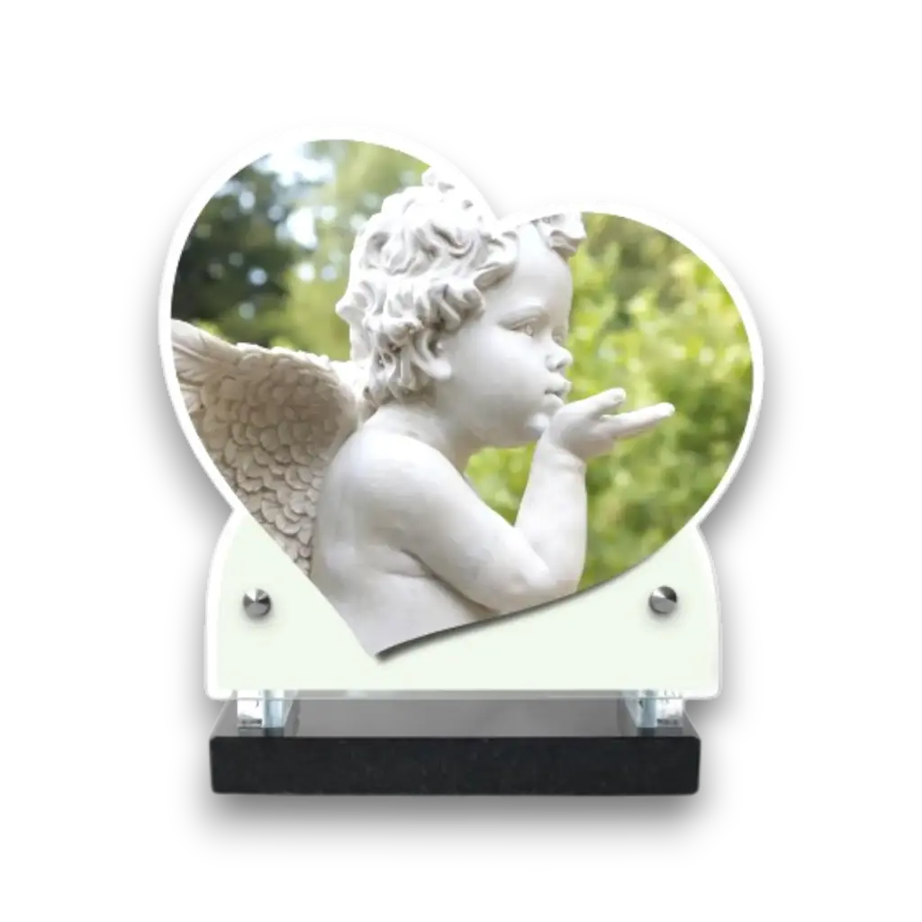 Plaque altuglas double cœur 18x19cm - Symbolique sprituel religion 2137