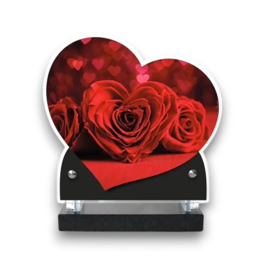 Plaque altuglas double cœur 18x19cm - Symbolique sprituel religion 817