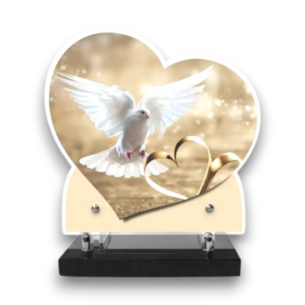 Plaque altuglas double cœur 23x24cm - Symbolique sprituel religion 2141