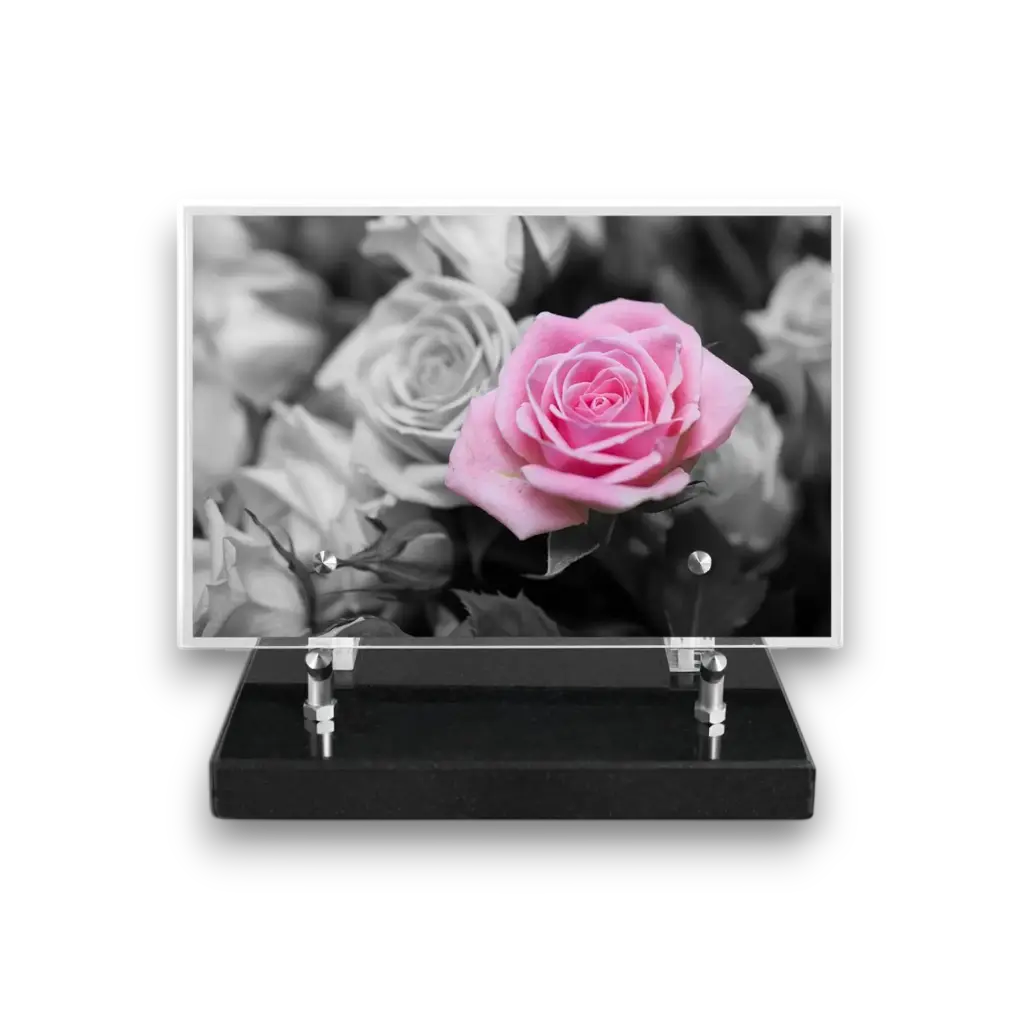 Plaque altuglas rectangulaire 15x22,5cm - Fleurs 2068