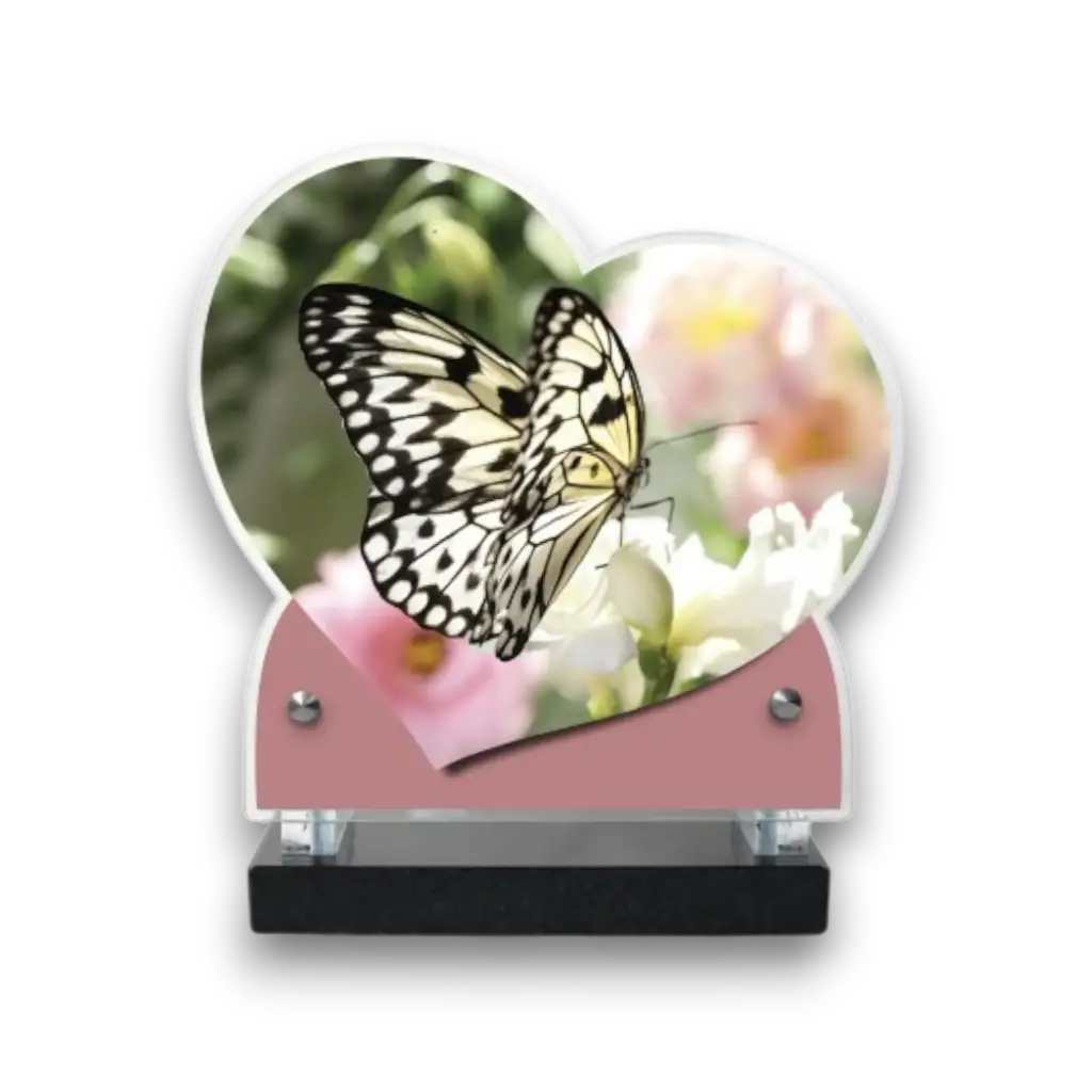 Plaque altuglas double cœur 18x19cm - Paysage nature 2125