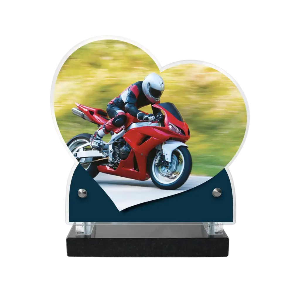 Plaque altuglas double cœur 18x19cm -  loisirs-passions-métiers 1390