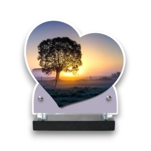 Plaque altuglas double cœur 18x19cm - Paysage nature 111