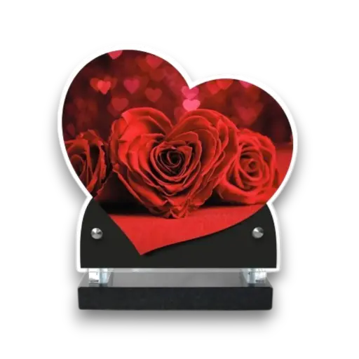 Plaque altuglas double cœur 18x19cm - Symbolique sprituel religion 817