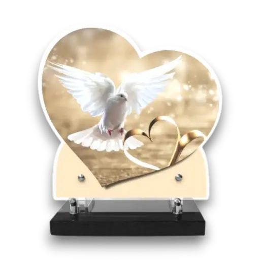 Plaque altuglas double cœur 23x24cm - Symbolique sprituel religion 2141