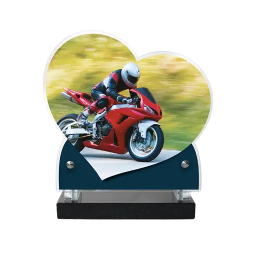 Plaque altuglas double cœur 18x19cm -  loisirs-passions-métiers 1390